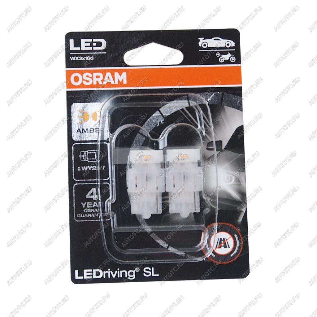 1 799 р. Лампа светодиодная 12V WY21W W3x16d блистер (2шт.) LEDriving SL Yellow OSRAM OSRAM 7504dyp-02b  с доставкой в г. Пермь