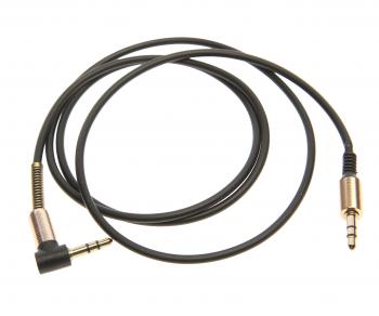138 р. Кабель jack 3.5 0.9м AUX черный в оплетке угловой NO NAME rh-wt62  с доставкой в г. Пермь. Увеличить фотографию 1