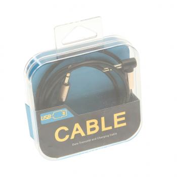 138 р. Кабель jack 3.5 0.9м AUX черный в оплетке угловой NO NAME rh-wt62  с доставкой в г. Пермь. Увеличить фотографию 2