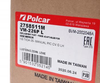 5 999 р. Зеркало боковое NISSAN Tiida (07-) левое POLCAR POLCAR 2758511m  с доставкой в г. Пермь. Увеличить фотографию 3