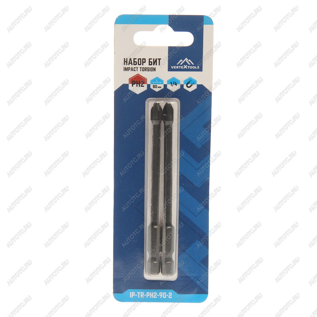 149 р. Набор бит 14 PH2 90мм ударных магнитных 2шт. VERTEXTOOLS VERTEXTOOLS ip-tr-ph2-90-2  с доставкой в г. Пермь