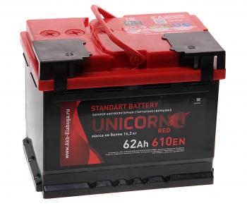 8 299 р. Аккумулятор UNICORN Red 62Ач UNICORN 6ст62(1)  с доставкой в г. Пермь. Увеличить фотографию 1