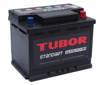 9 649 р. Аккумулятор TUBOR Standart 62Ач обратная полярность TUBOR 6ст62(0)  с доставкой в г. Пермь. Увеличить фотографию 1