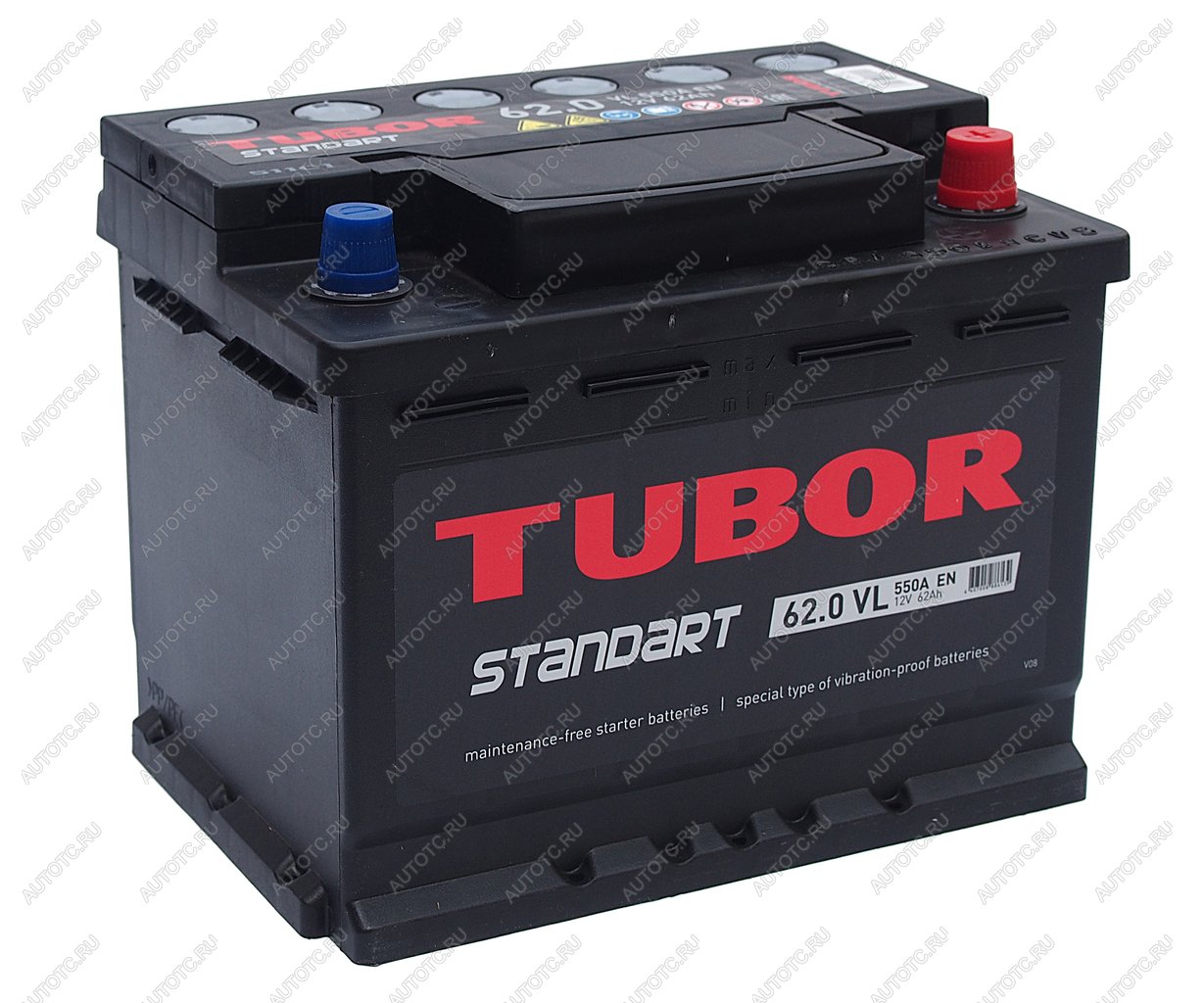 9 649 р. Аккумулятор TUBOR Standart 62Ач обратная полярность TUBOR 6ст62(0)  с доставкой в г. Пермь