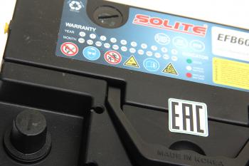 15 549 р. Аккумулятор SOLITE EFB 60Ач обратная полярность SOLITE 6ст60(0)  с доставкой в г. Пермь. Увеличить фотографию 2