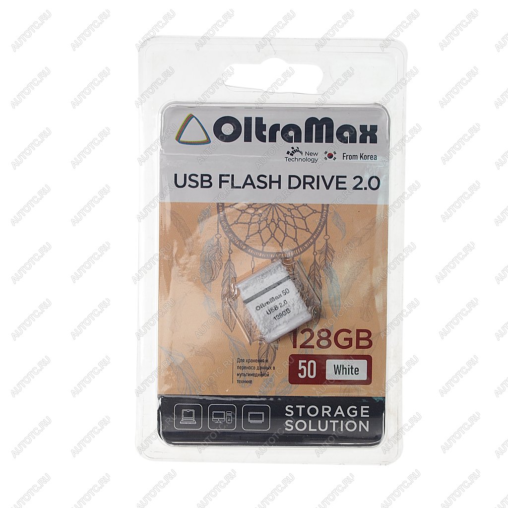 1 569 р. Карта памяти USB 128GB OLTRAMAX OLTRAMAX om-128gb-50-white  с доставкой в г. Пермь