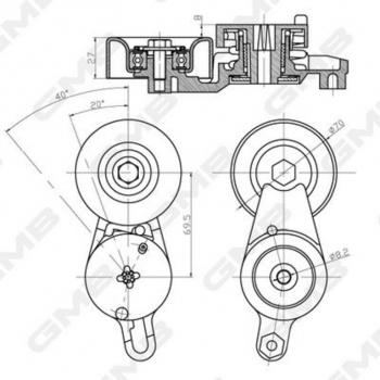 3 259 р. Натяжитель приводного ремня TOYOTA Camry (11-) GMB GMB gat30040  с доставкой в г. Пермь. Увеличить фотографию 3