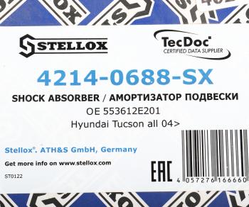 4 099 р. Амортизатор HYUNDAI Tucson (04-) KIA Sportage (04-) задний левый газовый STELLOX STELLOX 42140688sx  с доставкой в г. Пермь. Увеличить фотографию 5