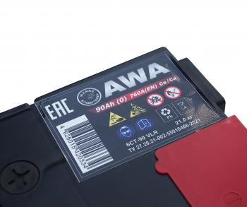 10 449 р. Аккумулятор AWA 90Ач AWA 6ст90(1)  с доставкой в г. Пермь. Увеличить фотографию 4