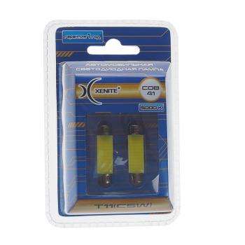 549 р. Лампа светодиодная 12V C5W SV8.5-8 41мм двухцокольная блистер XENITE XENITE 1009443  с доставкой в г. Пермь. Увеличить фотографию 1