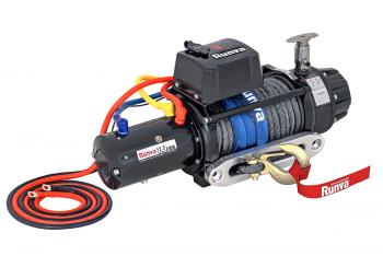 102 439 р. Лебёдка автомобильная электрическая 12V Runva 12500 lbs 5670 кг (влагозащищенная), комбинированный роспуск, синтетический трос  ewb12500ssrmac  с доставкой в г. Пермь. Увеличить фотографию 2