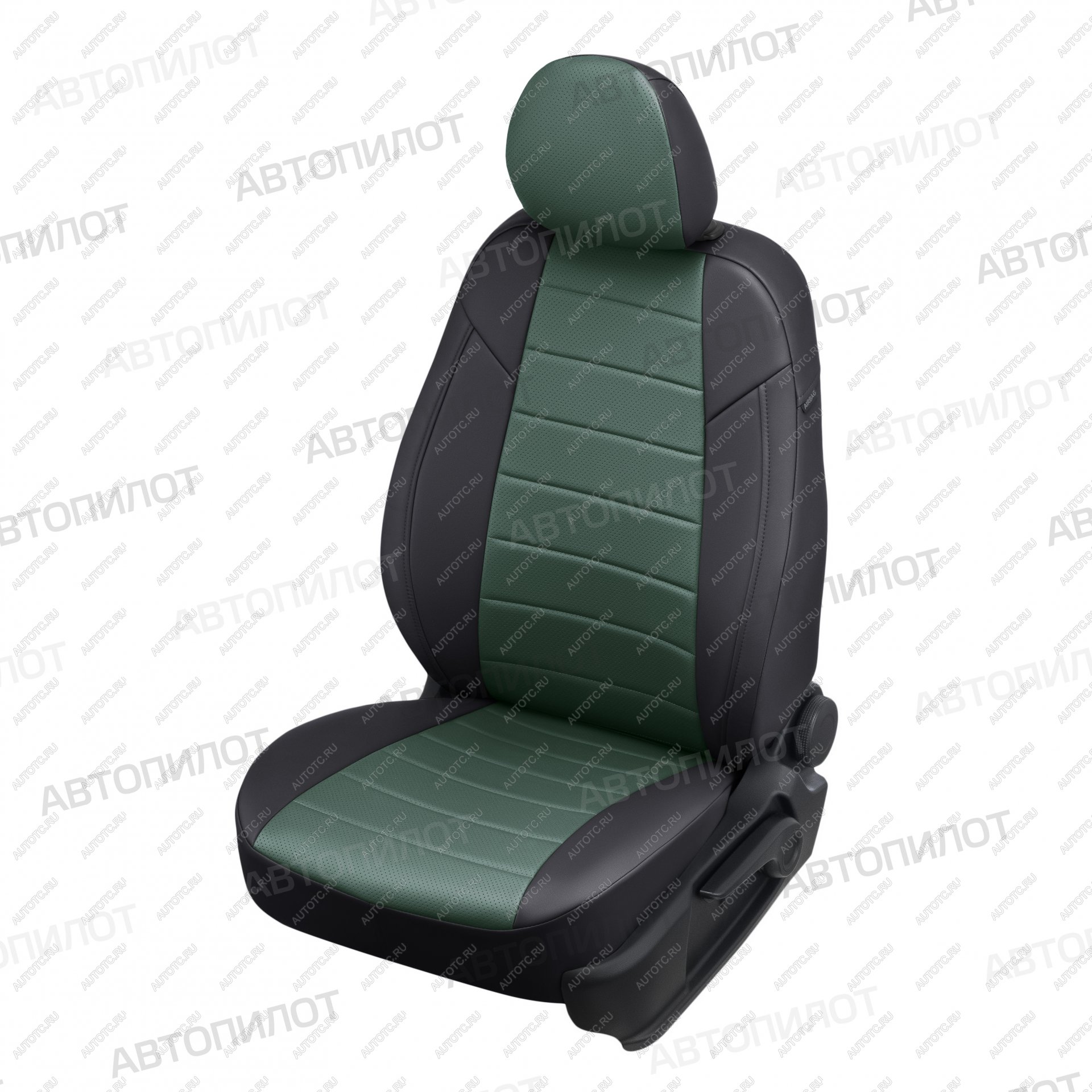 13 849 р. Чехлы на сиденья Экокожа (экокожа) Автопилот  Chery Tiggo 7 - Tiggo 7 Pro Max  T1E (черный/зеленый)  с доставкой в г. Пермь