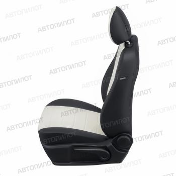 13 849 р. Чехлы на сиденья Экокожа (40/60 экокожа) Автопилот  Jetta VS5 (2019-2024) дорестайлинг (черный/белый)  с доставкой в г. Пермь. Увеличить фотографию 4