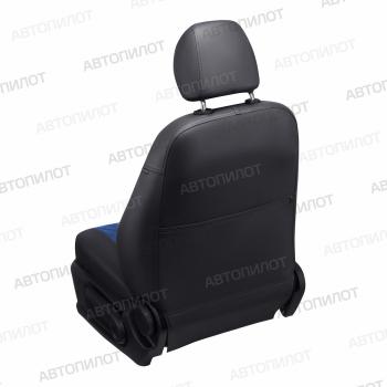 14 449 р. Чехлы на сиденья Алькантара ромб (раздел. 40/60 экокожа) Автопилот Jetta VS5 дорестайлинг (2019-2024) (черный/синий)  с доставкой в г. Пермь. Увеличить фотографию 3