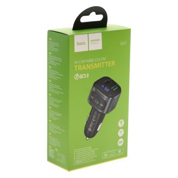 799 р. Устройство зарядное в прикуриватель с трансмиттером (bluetooth,hands free) HOCO HOCO e67 black  с доставкой в г. Пермь. Увеличить фотографию 4
