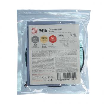 1 289 р. Лента светодиодная гибкая 19.2W 5м IP20 12V теплый белый ЭРА ЭРА ls2835 -19,2-240-12-3000k-ip20  с доставкой в г. Пермь. Увеличить фотографию 4