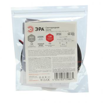 569 р. Лента светодиодная гибкая 9.6W 5м IP20 12V холодный белый ЭРА ЭРА ls2835 -9,6-120-12-6500k-ip20  с доставкой в г. Пермь. Увеличить фотографию 2