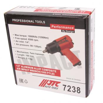 18 549 р. Гайковерт пневматический 12 1356Нм 8500обмин. 90-120PSI JTC JTC TOOLS CO., LTD jtc-7238  с доставкой в г. Пермь. Увеличить фотографию 7