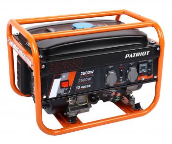 28 749 р. Бензогенератор 2.8кВт 4такт. расх.= 1.956лч. бак=15л PATRIOT PATRIOT grs 3500  с доставкой в г. Пермь. Увеличить фотографию 3