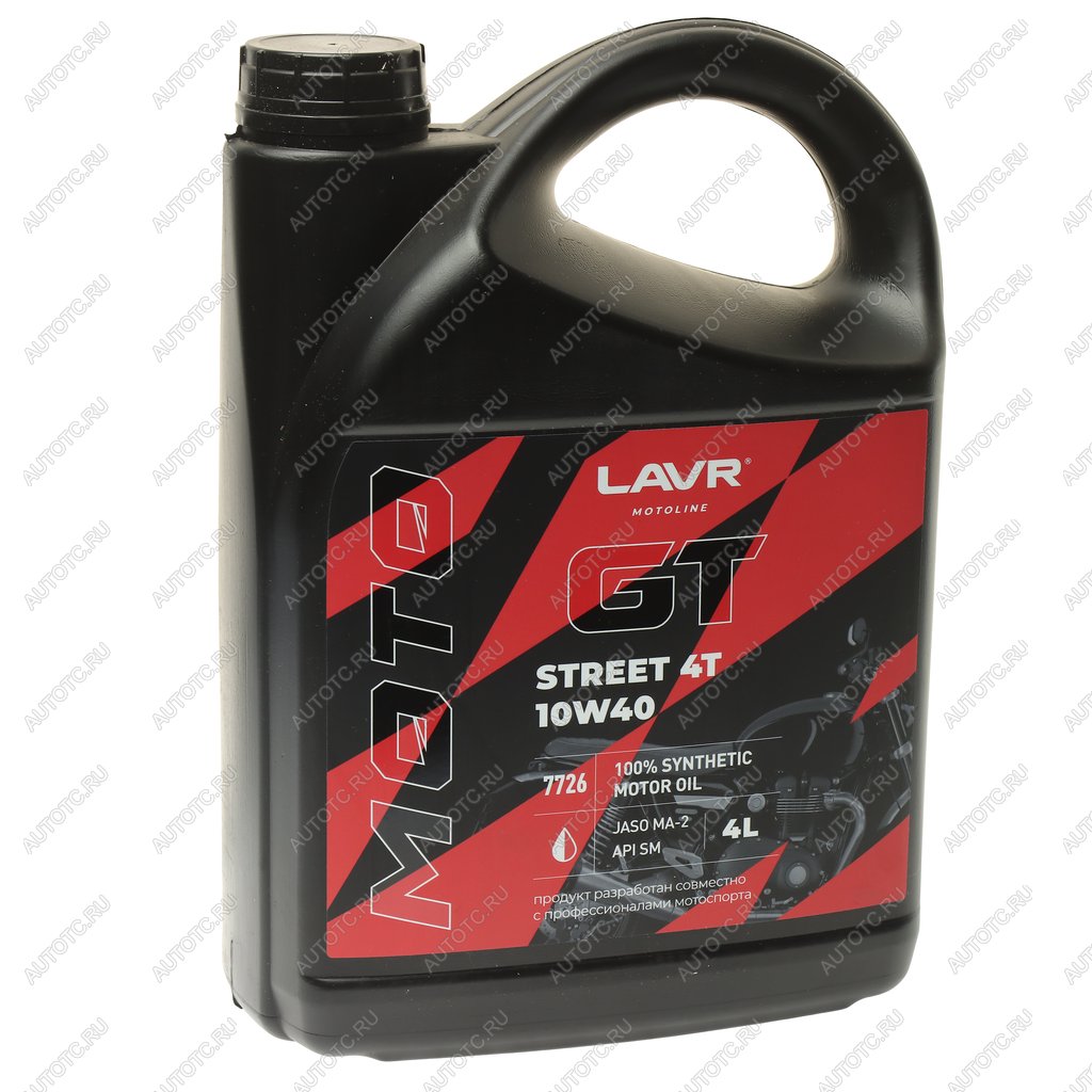 4 289 р. Масло моторное для 4-х тактных двигателей GT STREET 4T MA-2 10W40 синт.4л MOTO LAVR LAVR ln7726  с доставкой в г. Пермь