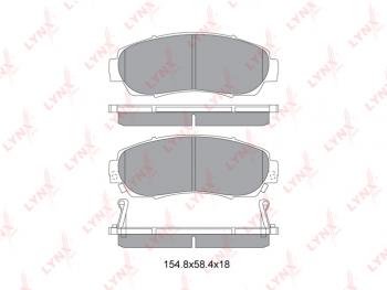 1 699 р. Комплект передних колодок дисковых тормозов (4 шт.) LYNX Honda Odyssey 3 (2004-2008)  с доставкой в г. Пермь. Увеличить фотографию 2