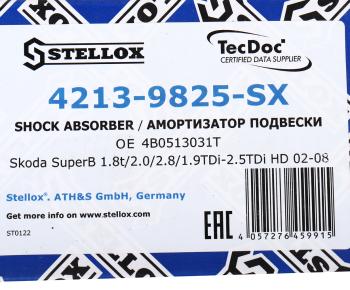 2 459 р. Амортизатор VW Passat (96-05) SKODA Superb (01-08) задний левыйправый газовый STELLOX STELLOX 42139825sx  с доставкой в г. Пермь. Увеличить фотографию 4
