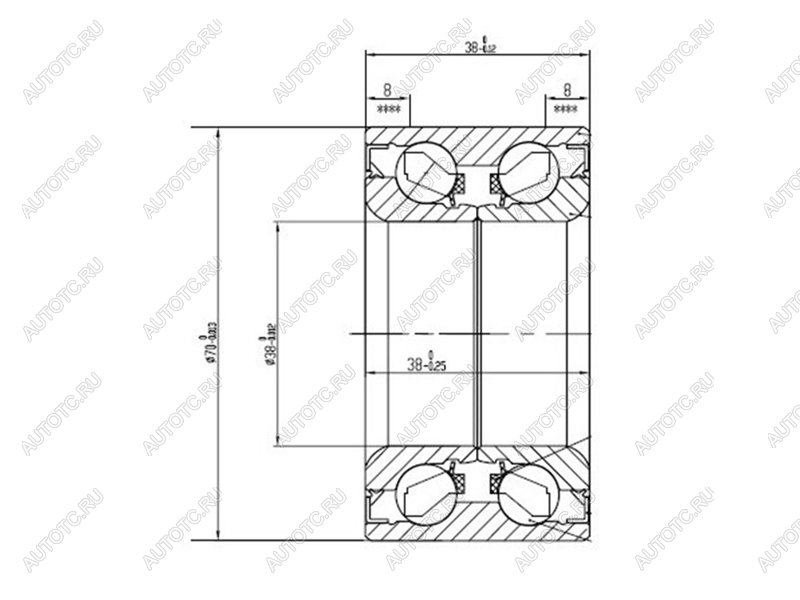 2 879 р. Подшипник передней ступицы наружный TOYOTA RUSHCAMITERIOSPYZAR (без ABS) KOYO DAC3870W-7CS66  с доставкой в г. Пермь