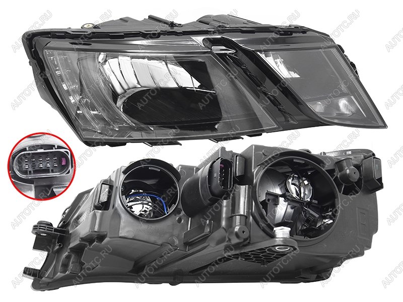 7 999 р. Фара правая (галоген, с электрокорректором) SAT Skoda Octavia A7 рестайлинг универсал (2016-2020)  с доставкой в г. Пермь