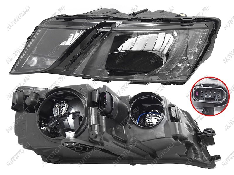 7 999 р. Фара левая (галоген, с электрокорректором) SAT Skoda Octavia A7 рестайлинг универсал (2016-2020)  с доставкой в г. Пермь