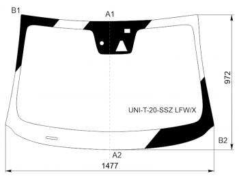 7 999 р. Стекло лобовое (Камера Датчик дождя) Changan UNI-T 20-23 XYG UNI-T-20-SSZ LFW/X  с доставкой в г. Пермь. Увеличить фотографию 1