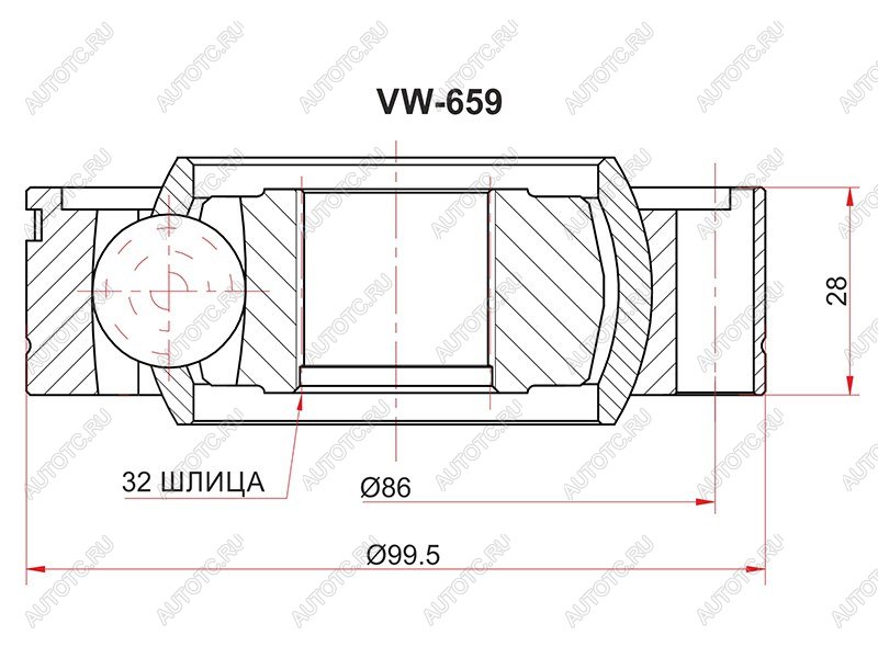 3 299 р. Шрус карданного вала BMW 7 E65666768 00-08X5 E53 99-06 SAT VW-659  с доставкой в г. Пермь