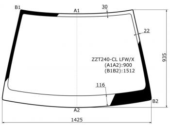 Стекло лобовое Toyota Allion (T240) 01-07  Premio 01-07 XYG ZZT240-CL LFW/X