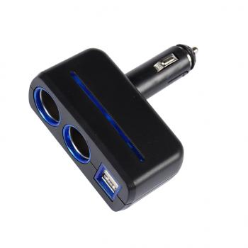 399 р. Разветвитель прикуривателя 2-х гнездовой 12-24V 2USB OLESSON OLESSON no.1637  с доставкой в г. Пермь. Увеличить фотографию 1