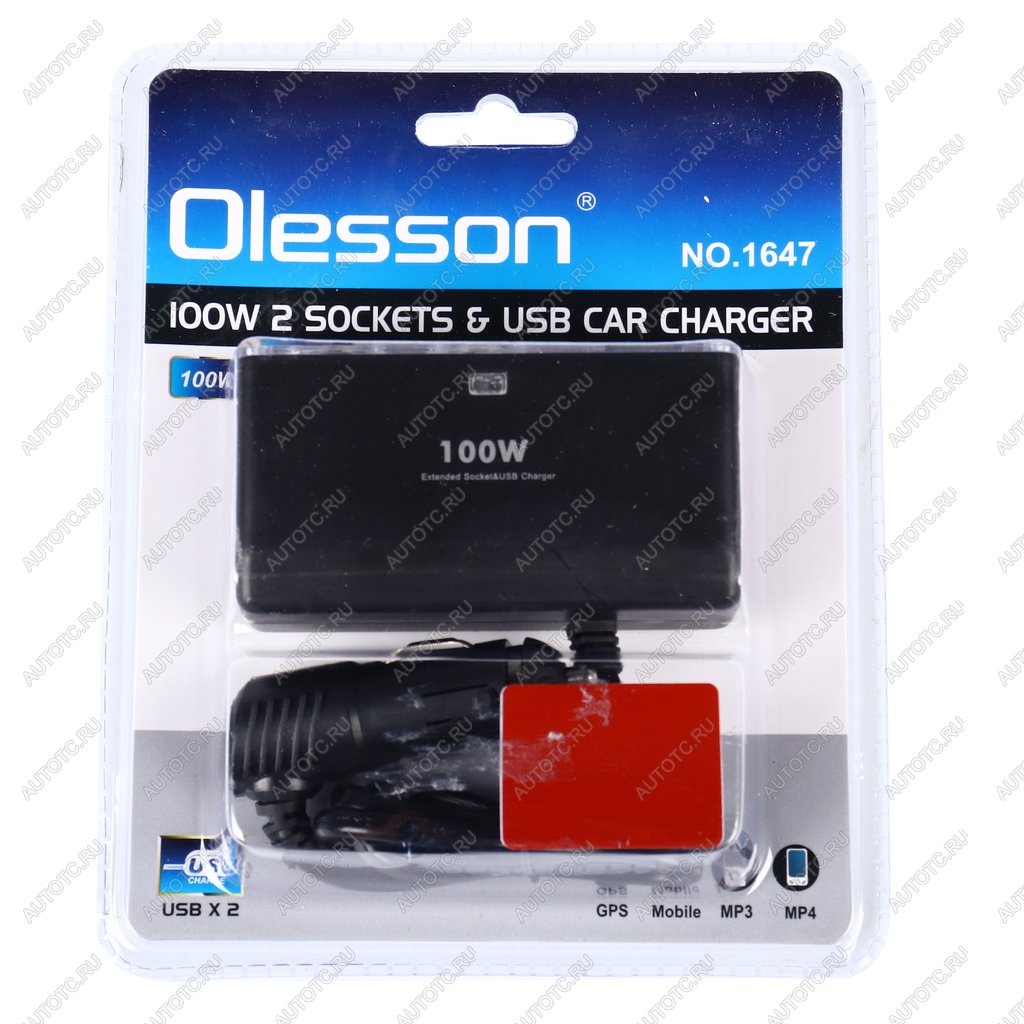 299 р. Разветвитель прикуривателя 2-х гнездовой 12-24V 2USB OLESSON OLESSON no.1647  с доставкой в г. Пермь