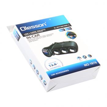 889 р. Разветвитель прикуривателя 3-х гнездовой 12-24V 2USB OLESSON OLESSON no.1679  с доставкой в г. Пермь. Увеличить фотографию 5