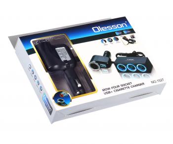 619 р. Разветвитель прикуривателя 4-х гнездовой 12-24V 1USB OLESSON OLESSON no.1527  с доставкой в г. Пермь. Увеличить фотографию 3