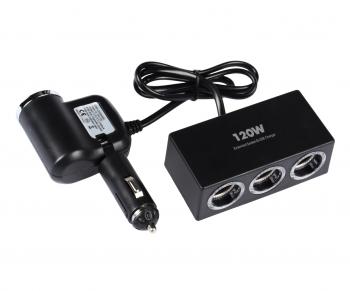 619 р. Разветвитель прикуривателя 4-х гнездовой 12-24V 1USB OLESSON OLESSON no.1527  с доставкой в г. Пермь. Увеличить фотографию 1
