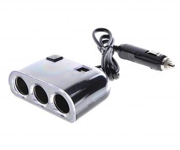 419 р. Разветвитель прикуривателя 3-х гнездовой 12-24V 2USB OLESSON OLESSON no.1505  с доставкой в г. Пермь. Увеличить фотографию 1