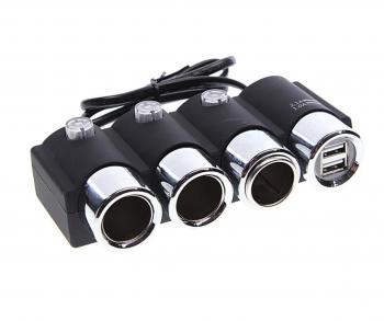 869 р. Разветвитель прикуривателя 3-х гнездовой 12-24V 2USB OLESSON OLESSON no.1508  с доставкой в г. Пермь. Увеличить фотографию 1