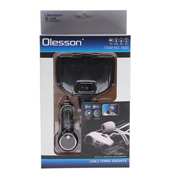 559 р. Разветвитель прикуривателя 3-х гнездовой 12-24V 2USB OLESSON OLESSON no.1630  с доставкой в г. Пермь. Увеличить фотографию 2
