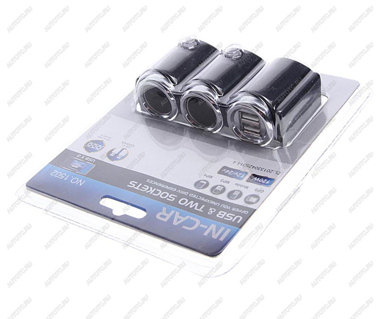 479 р. Разветвитель прикуривателя 2-х гнездовой 12-24V 2USB OLESSON OLESSON no.1502  с доставкой в г. Пермь