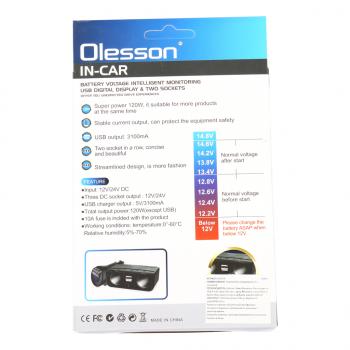 759 р. Разветвитель прикуривателя 2-х гнездовой 12-24V 1USB OLESSON OLESSON no.1676  с доставкой в г. Пермь. Увеличить фотографию 4