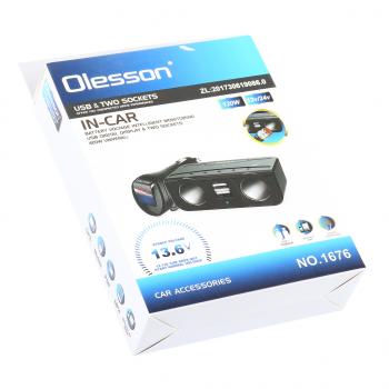 759 р. Разветвитель прикуривателя 2-х гнездовой 12-24V 1USB OLESSON OLESSON no.1676  с доставкой в г. Пермь. Увеличить фотографию 5