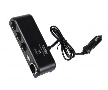499 р. Разветвитель прикуривателя 4-х гнездовой 12-24V 2USB OLESSON OLESSON no.1525  с доставкой в г. Пермь. Увеличить фотографию 1