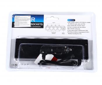 599 р. Разветвитель прикуривателя 4-х гнездовой 12-24V 2USB IN-CAR IN-CAR no.1504  с доставкой в г. Пермь. Увеличить фотографию 2