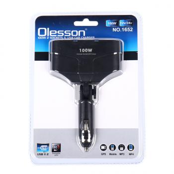 299 р. Разветвитель прикуривателя 2-х гнездовой 12-24V 2USB OLESSON OLESSON no.1652  с доставкой в г. Пермь. Увеличить фотографию 1