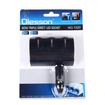 244 р. Разветвитель прикуривателя 3-х гнездовой 12-24V OLESSON OLESSON no.1520  с доставкой в г. Пермь. Увеличить фотографию 4