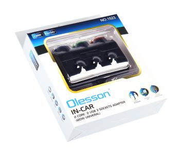 499 р. Разветвитель прикуривателя 3-х гнездовой 12-24V 2USB OLESSON OLESSON no.1523  с доставкой в г. Пермь. Увеличить фотографию 3