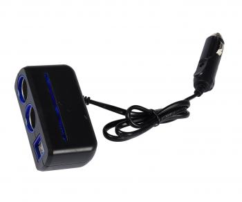 399 р. Разветвитель прикуривателя 2-х гнездовой 12-24V 2USB OLESSON OLESSON no.1638  с доставкой в г. Пермь. Увеличить фотографию 1