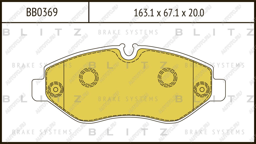 2 779 р. Колодки тормозные MERCEDES Sprinter (906) (00-) передние (4шт.) BLITZ BLITZ bb0369  с доставкой в г. Пермь
